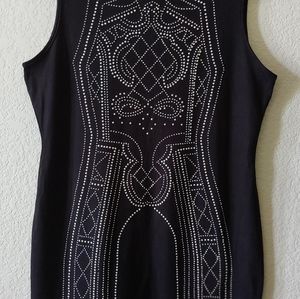 Say What? Black sleeveless embellished dress